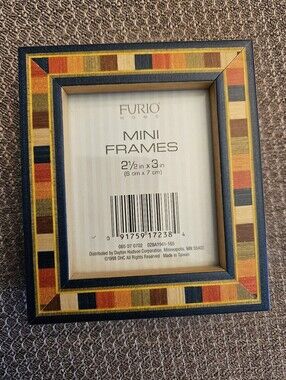 Furio Home Colorful Photo Mini Frame with Wood & Glass - Tabletop 2.5" x 3"